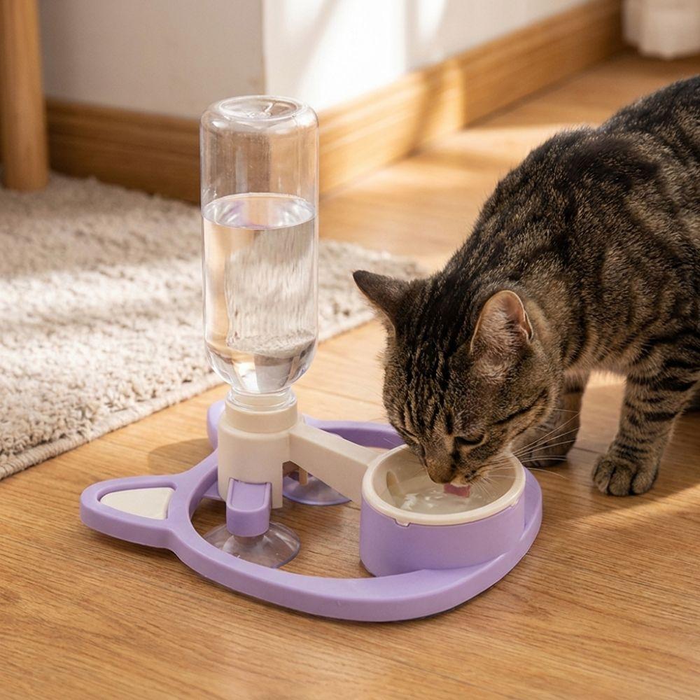 Anti-Wet Mouth Gravity Cat Water Dispenser Prevent Black Chin Leak Proof Cat Auto Water Bowl Gravity Refill Suction Cup Base