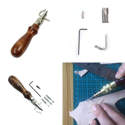 7 In 1 Multipurpose Leather Craft Tool Sew&Crease Leather Edge Beveler Tool Set