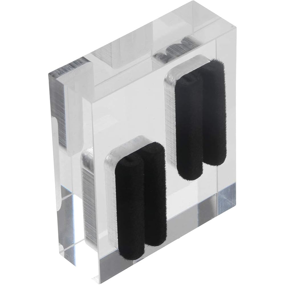 HINTRMENT Acrylic Square Double Slot Ring Display Stand Jewelry Display Organizer Ring Storage Ra...