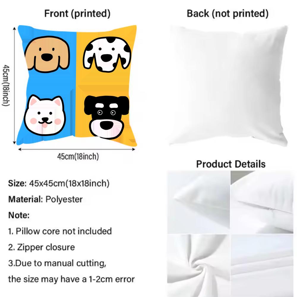 Enkla linjer hund Tecknad Kuddfodral Mönstertryckt Örngott för Vardagsrum Soffa Kuddfodral & Sovrumsdekor