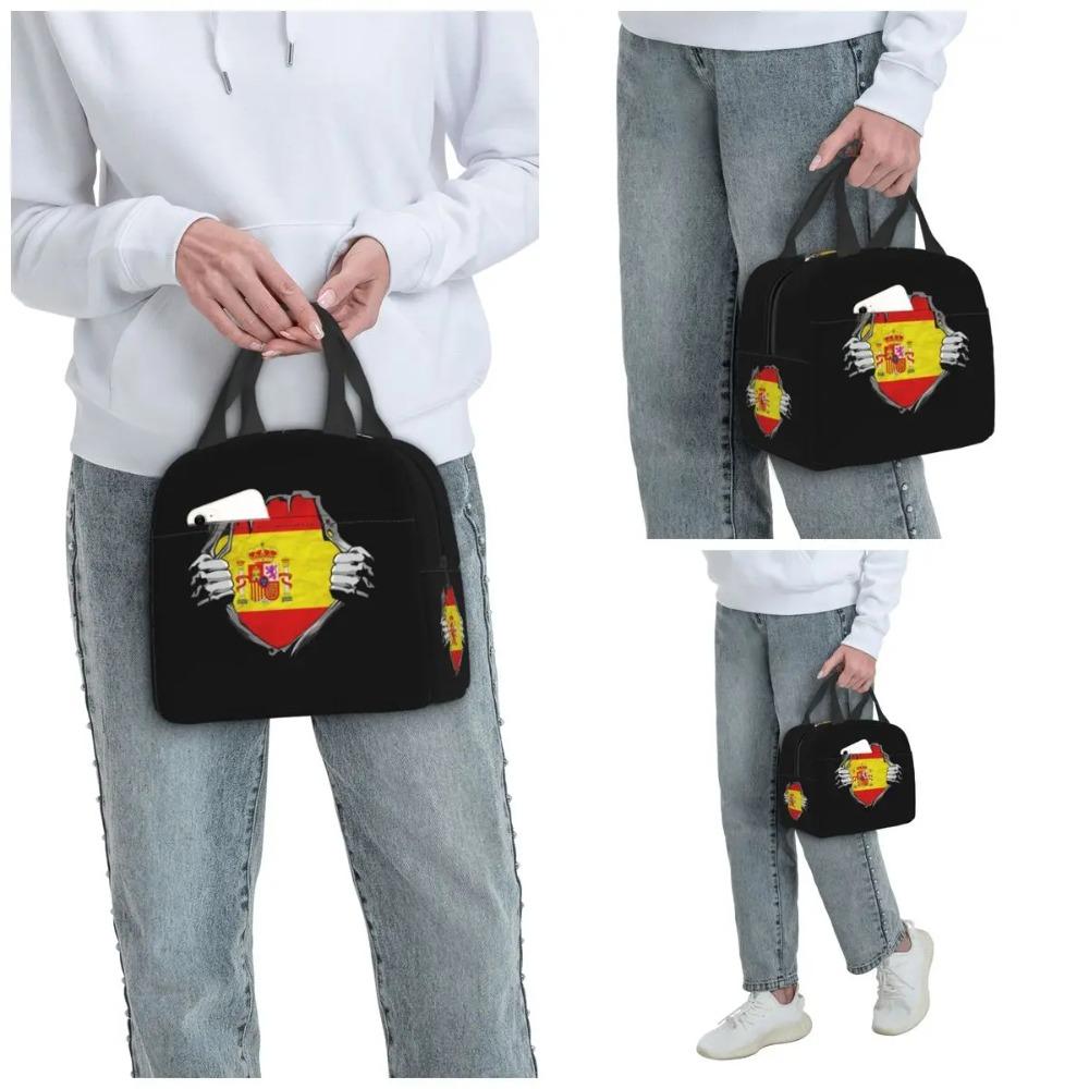 Flag Of Spain Insulated Lunch Bag for Kids School Cooler Thermal Food Box Tote Portable Lunch Boxes Container
