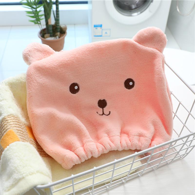 

Cartoon bear dry hair cap, microfiber absorbent quick-drying towel, shower cap, hair towel, headtowel general merchandise 1