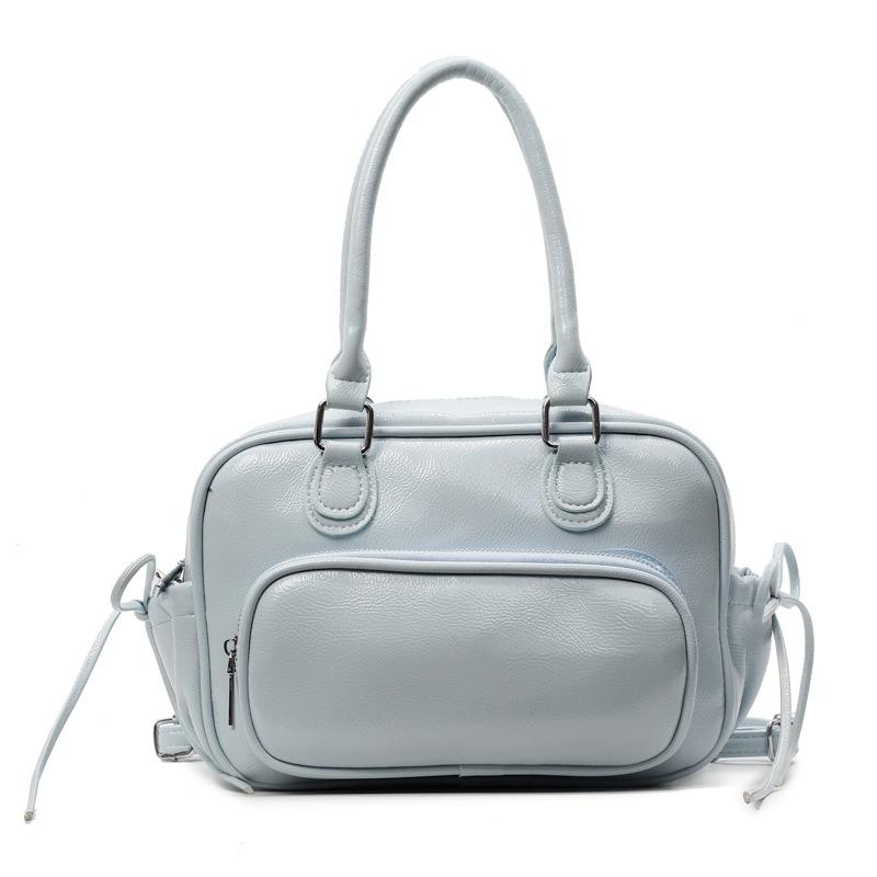

Korean ins style fashion simple style portable Boston bag women s spring and summer new high-end college style backpack синий