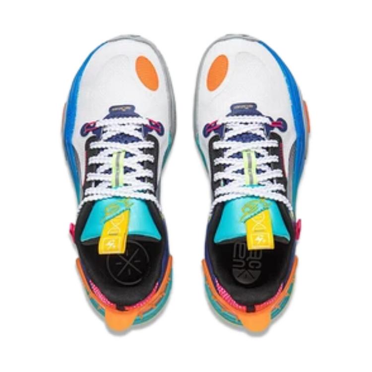 Li Ning City 11 Comfortable Versatile Kids Basketball Shoes Kids Sneakers White Blue YKBT034-7
