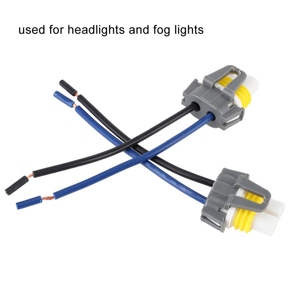 2Pcs H11 H8 Female Adapter Wiring Harness Socket Connector for Fog Light Headlamp