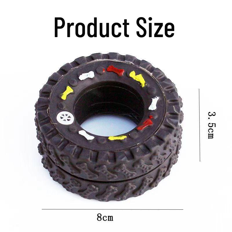 Silicone Squeaky Dental Cleaning Educational Dog Toy Tire