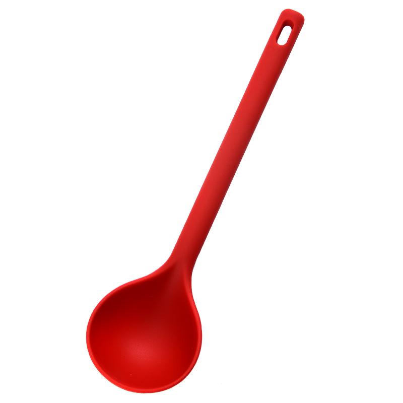 Korean Style Silicone Square Ladle - High Temp Resistant Cooking Spoon красный