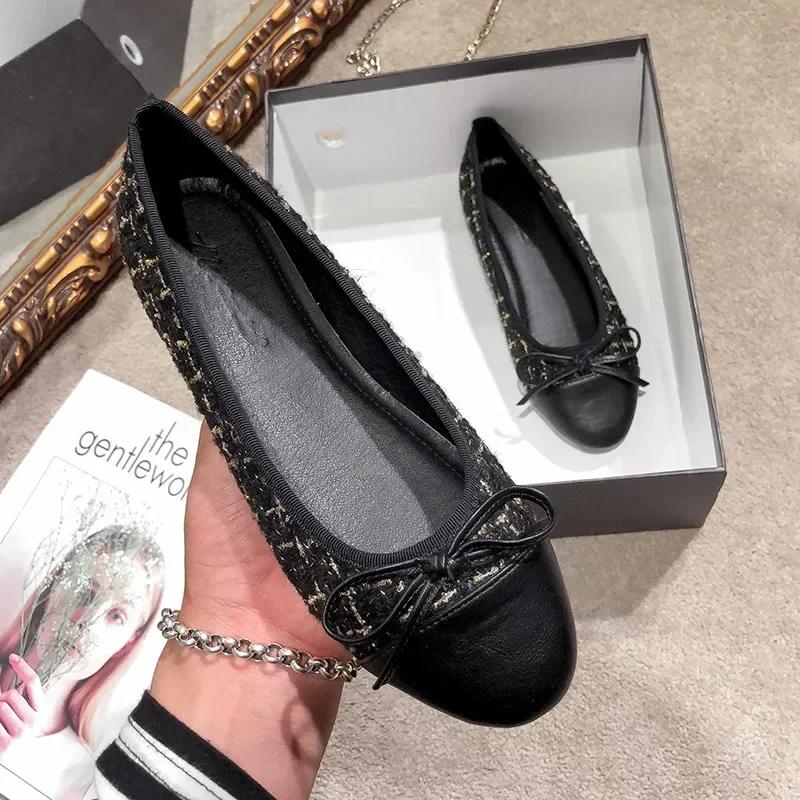 

Модная женская обувь Слипоны Лоферы на плоской подошве для балеток с бантом Женские мокасины Повседневные Zapatos Mujer Туфли на плоской подошве Женская обувь для ходьбы2025 34 чёрный