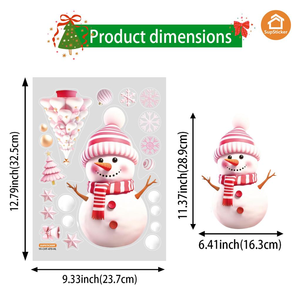 Christmas Self-Adhesive Glass Sticker Window Sticker Style Santa Decoration