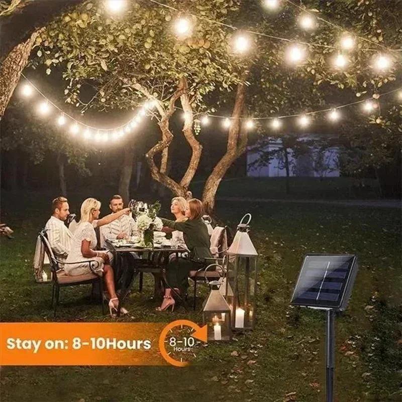Outdoor Solar String Lights LED IP65 Waterproof Edison Bulb Retro Vintage Christmas Garland Garden Party Decoration Fairy Lamp