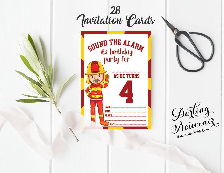 Darling Souvenir White Birthday Invitation Card 28 Pcs Fill or Write In Blank Invites Printable Party Supplies 5 x 7 Inches