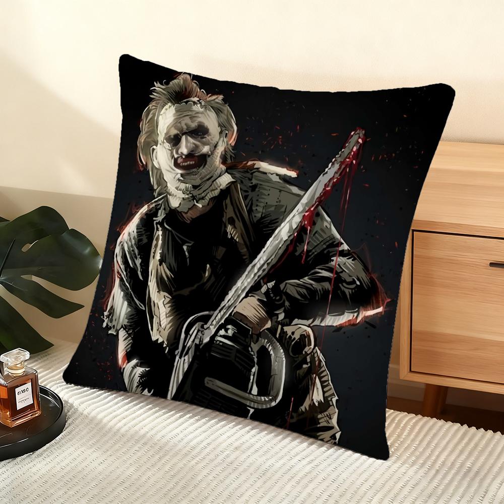 S-Saw Massacre Cushion Cover Soft Short Plush Pillow Cover Smooth Cozy Texture Aesthetic Cushion Case Home Decor