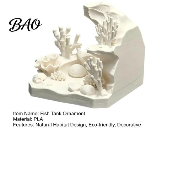 Underwater Landscaping Decor 3D Printed Coral Cave Aquarium Decoration for Small Fish Shrimp, Tank Eco Friendly Hideout, Realistic Hollow Ornament