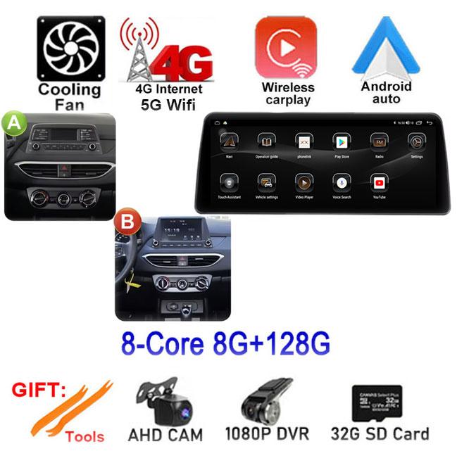 12.3 Inch Wireless CarPlay For  Hyundai Elantra 2017 Car intelligent System Navigation GPS Display Touch Screen Android Auto