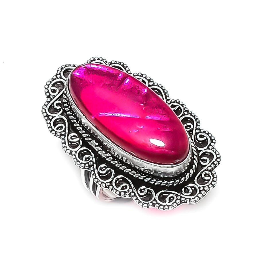 

Natural Pink Triplet Opal 925 Sterling Silver Jewelry Ring Size 8.5 ETC-13991