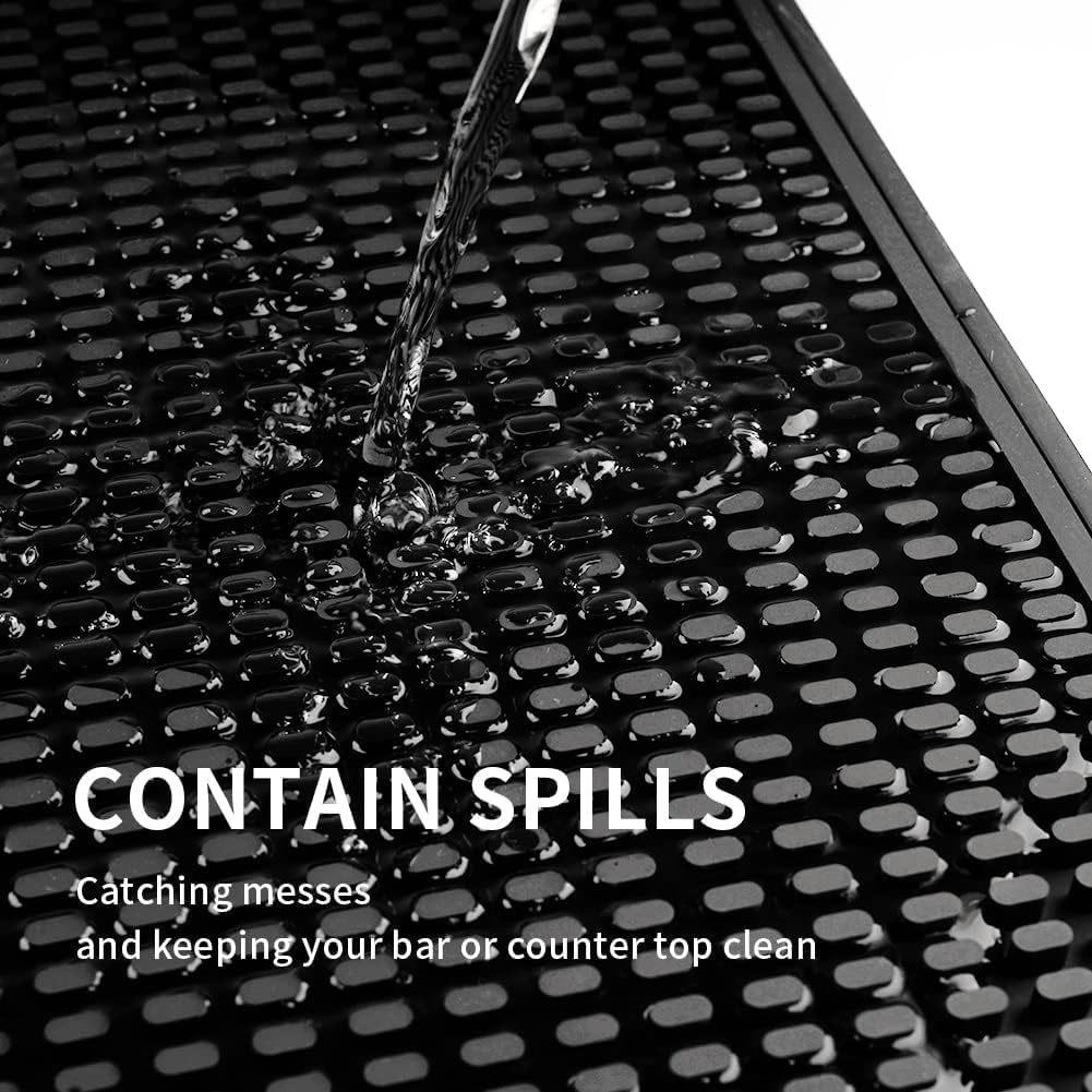 Watchget Silicone Bar Mat, Draining Mat, Glass Mat, Bar Counter Mat, Non-Slip, 45x30cm