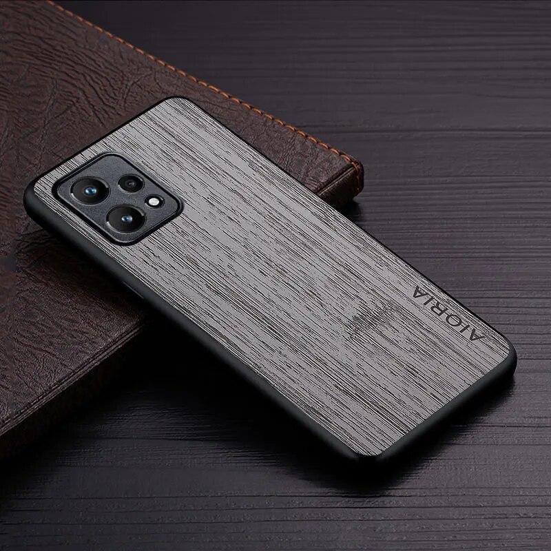 Case for Oppo Realme 9 Pro Plus 9i 5G Funda Bamboo Wood Pattern Leather Phone Cover Luxury Coque for Oppo Realme 9 Pro Case Capa