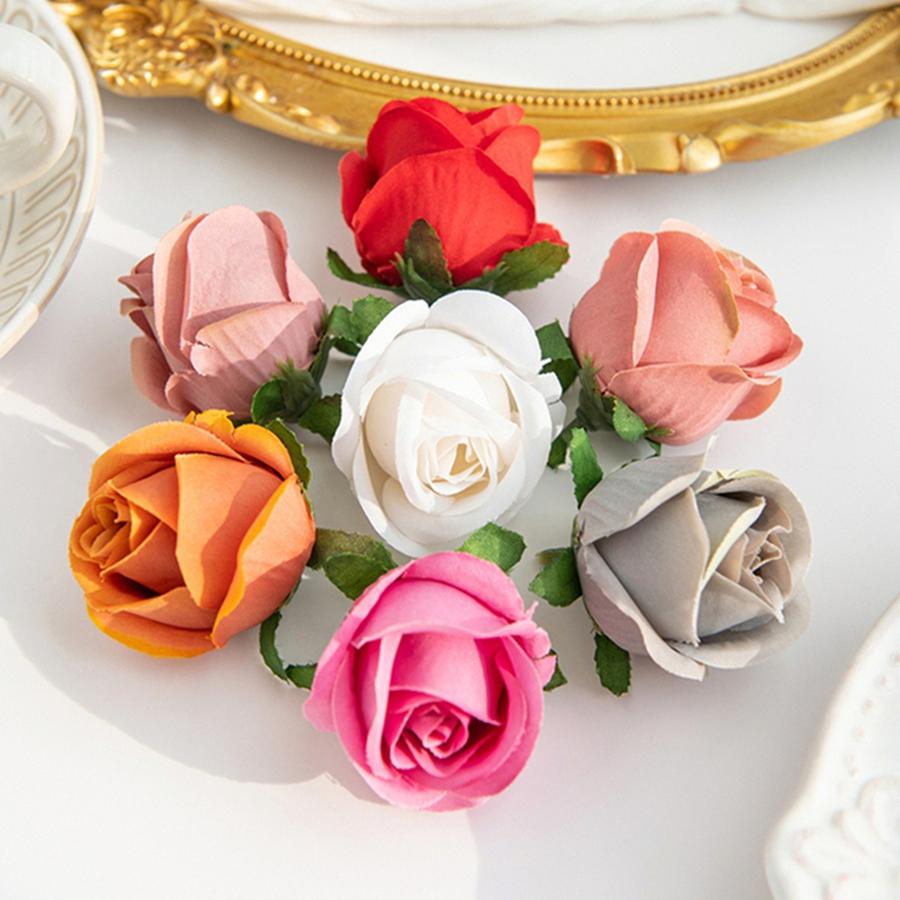 Artificial Flowers Silk Roses Head Home Wedding Dress Decor Festival Party DIY Display Boxes Craft Headdress Hotsale Accessories