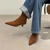2026 New Fashion  Pointed Toe Rhinestone Women's Boots Comfortable and Versatile Back Zipper Spring and Autumn