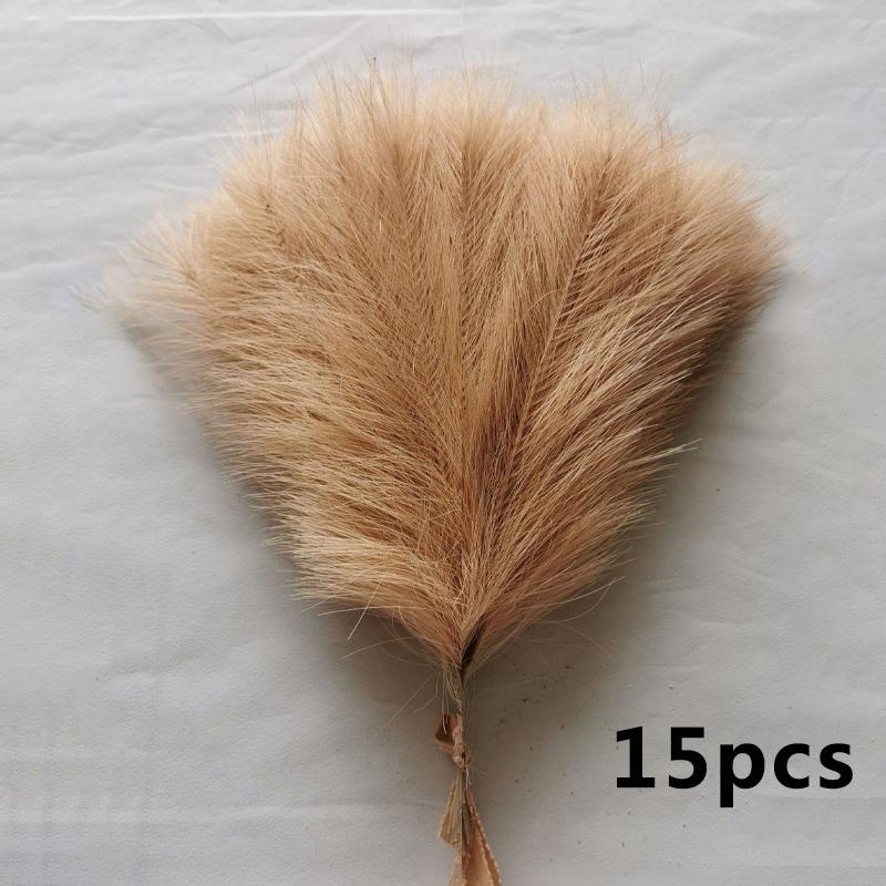 15pcs Artificial Pampas Grass Flower Bouquet For Home Wedding Decoration DIY Party Bedroom Fake Plant Flowers Vase Decor Reed