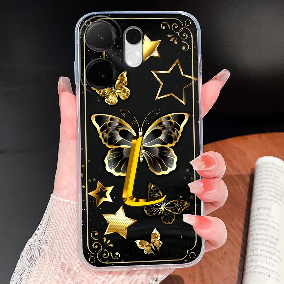 For Vivo V60 Lite Case Stylish Letters Clear Untra Thin Phone Covers For Vivo V 60 Soft TPU Silicone Anti Drop Couple Back Cover