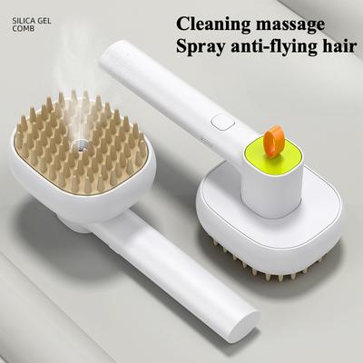 Pet Dogs and Cats Soft Teeth Electric Massage Spray Comb Hair Care Steam Comb To Remove Floating Hair Anti-flying Hair Cleaning Supplies