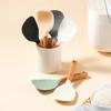 1Pcs Silicone Spoon Non-stick Cooking Spoon Wooden Handle Pot Rice High-temperature-resistant Spoon Durable Kitchen Gadgets