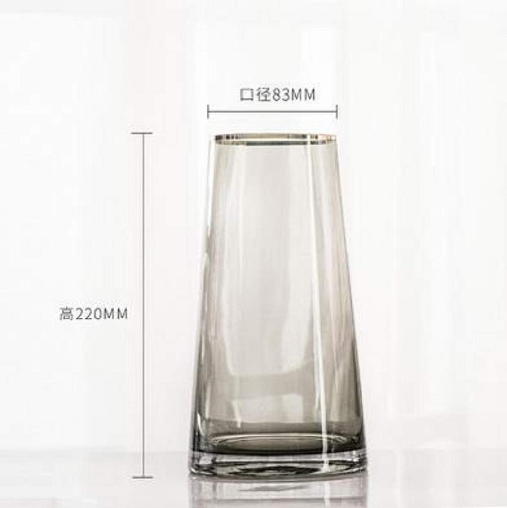 22cm Glass Vase, Transparent Glass Bottle, Nordic Style, Ideal for Arranging Flowers, Hydroponics, Ikebana, and Artificial Flowers, Stylish and