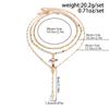European and American Sense Y-shaped Fringed Necklace Women, Creative Color Double-layer Cross Pendant Collarbone Chain Necklace