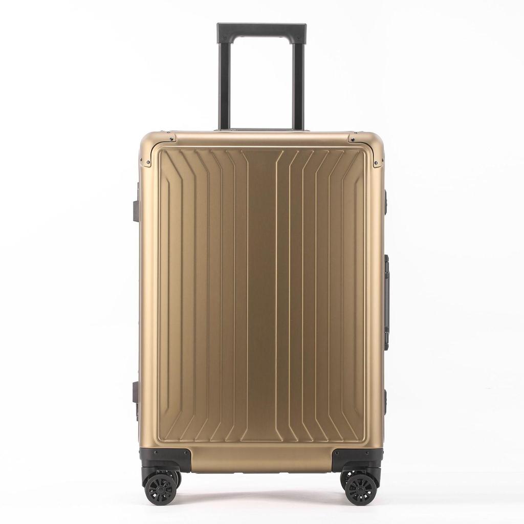 20-Inch High-End Aluminum-Magnesium Carry-On Suitcase with Combination Lock, Large 24-Inch Option Available, Unisex Design
