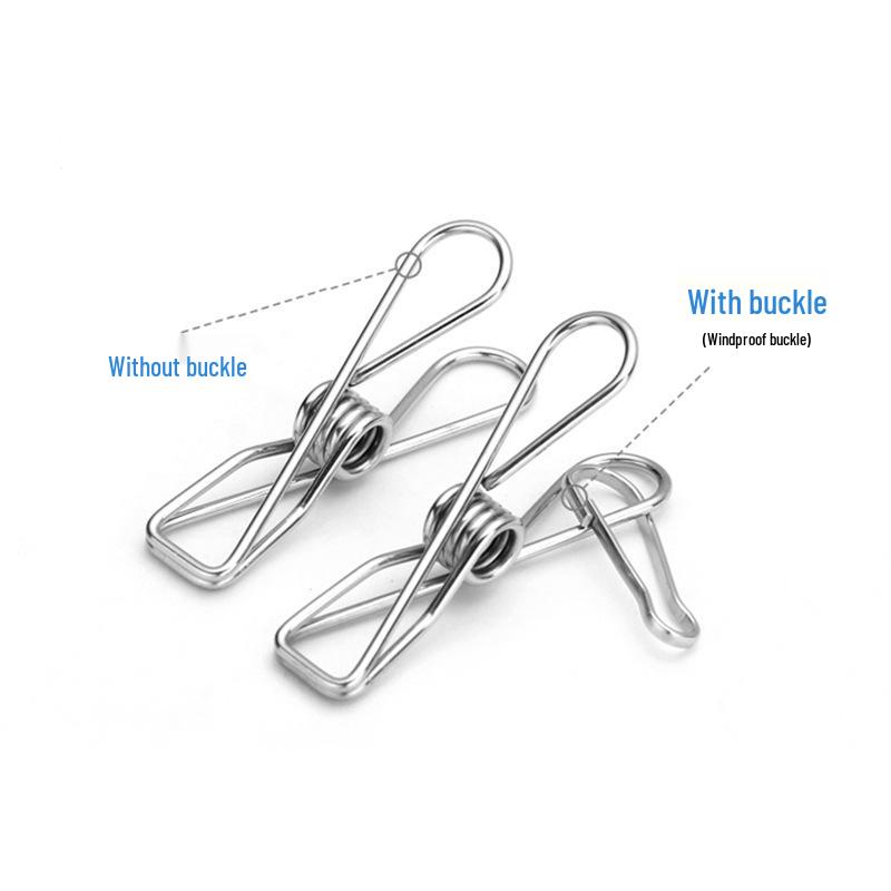 Stainless Steel Windproof Clothesline Clips - Small Size Sock Drying Clips