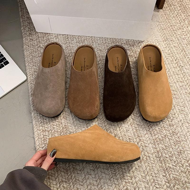 New Thick-soled Insole Height-increasing Shoes, Closed-toe Half-slipper Women's Shoes