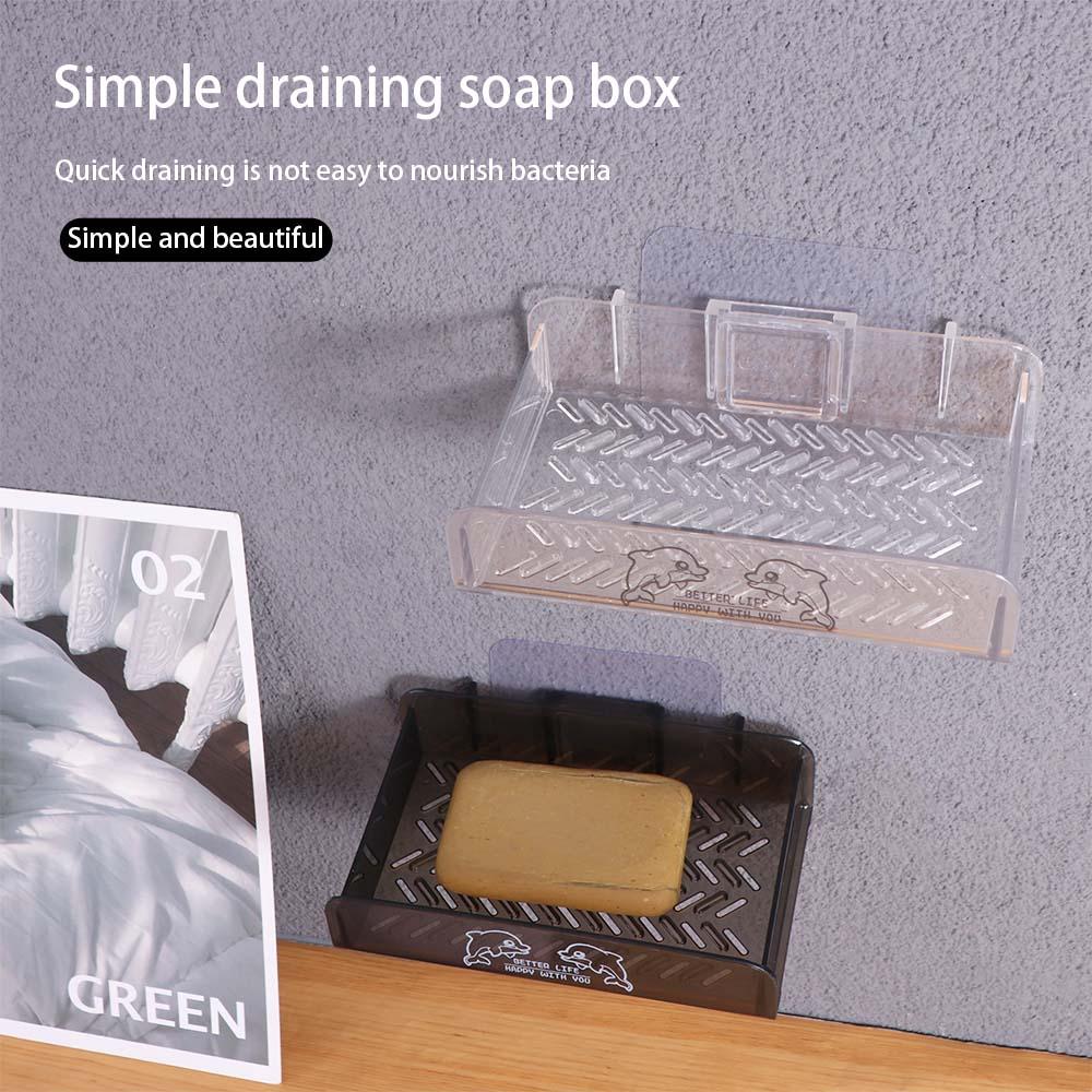Self Adhesive Soap Rack No Drilling Soap Storage Tray Portable Soap Dish Holder  Counter Top