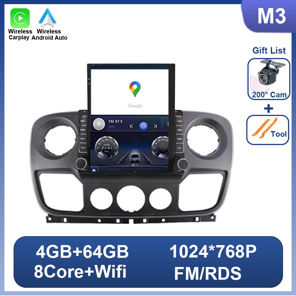 9.7 Inch For Renault Master Nissan NV400 Opel Movano 2010 2021 For Tesla Style Car Radio Video Audio Multiemedia Player No 2din