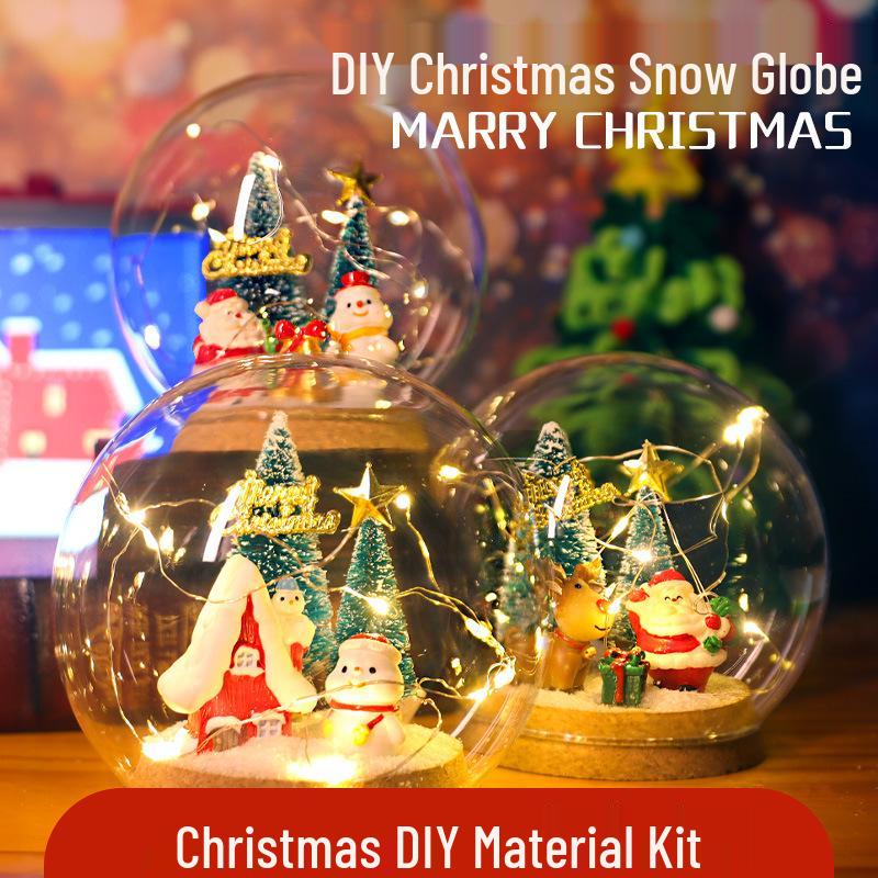 Handmade DIY Santa Claus Snow Globe Christmas Tree Ornament
