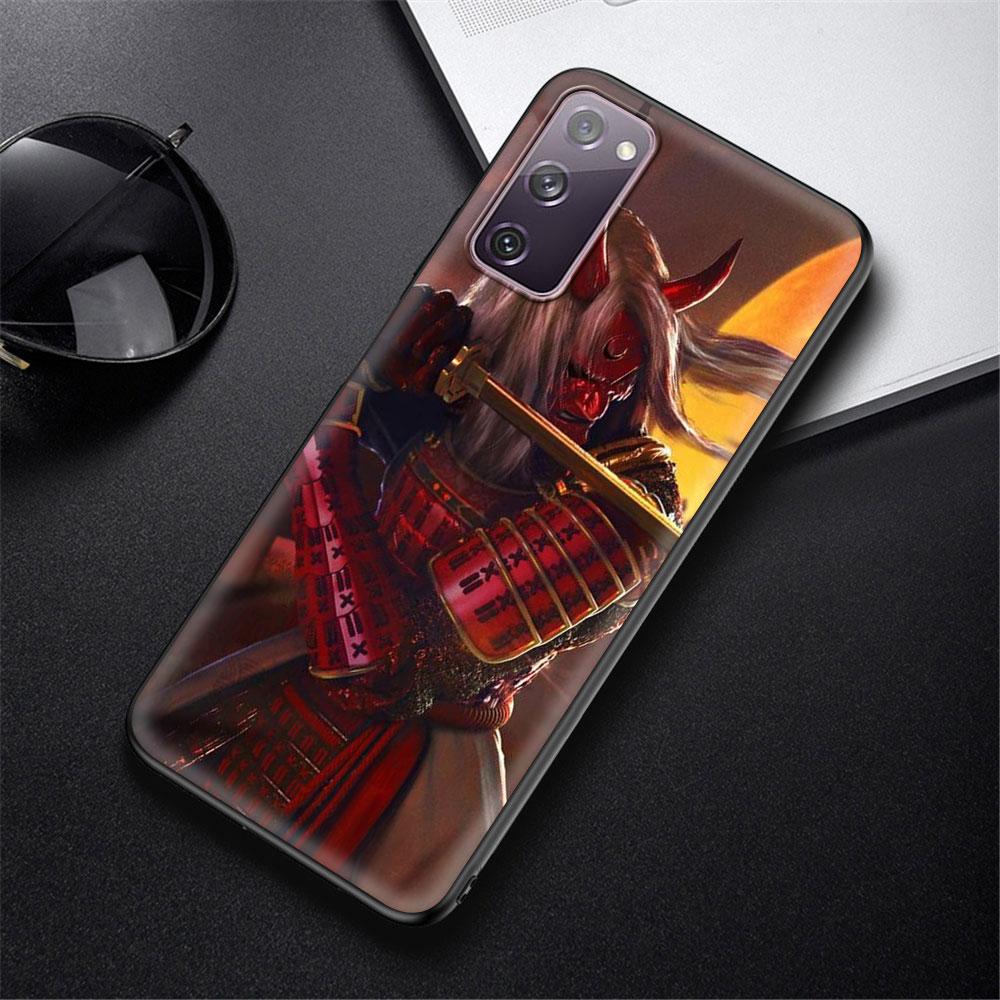 Samurai Black Soft Phone Case for Samsung Galaxy S21 S20 FE Note 20 Ultra S10 Lite S9 Plus S8 S10e TPU Cover Shell