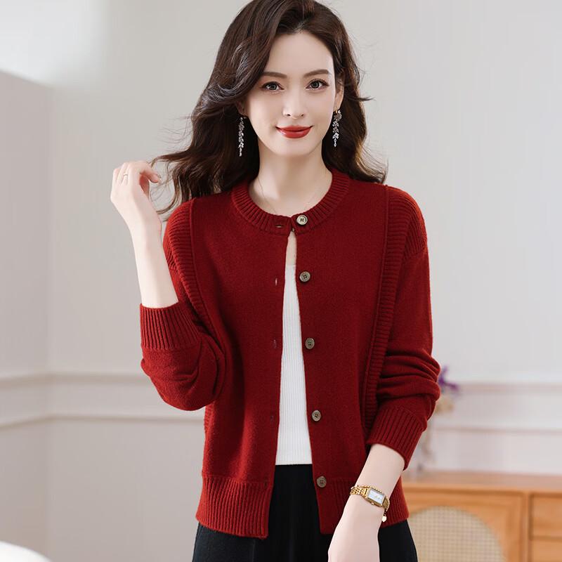 Caiyang Women's 100% Pure Wool Cardigan