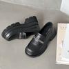 Leather women's lightweight thick-soled versatile one-pedal single shoes, new spring and autumn small leather shoes