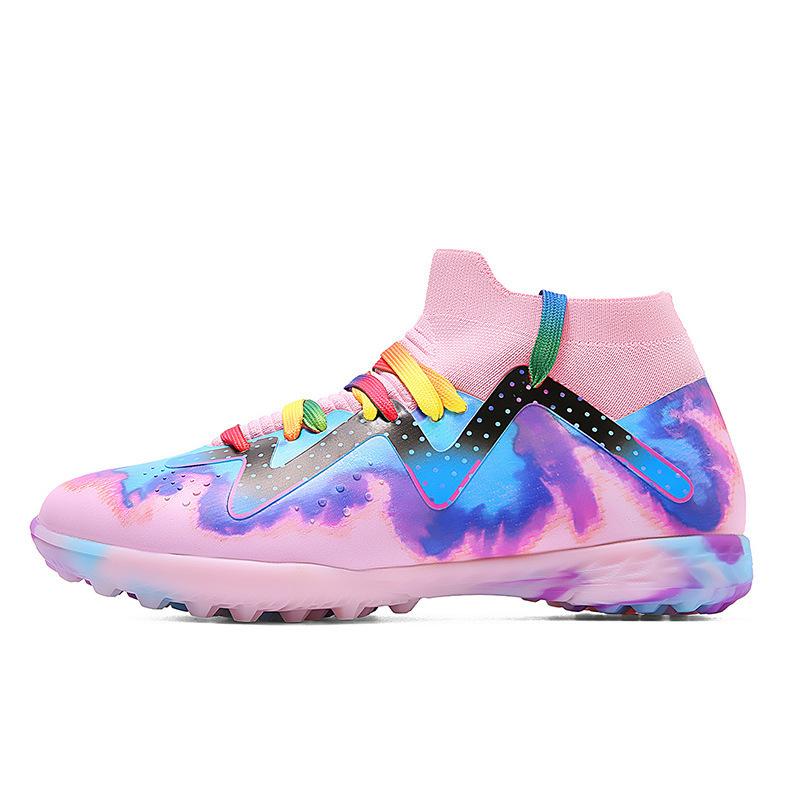 Broken Nail Series New Seamless Fly-woven High-top Football Shoes Youth Adult Sports Outdoor Student Sneakers