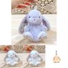 Rabbit Sitting Plush Keychain With Embroidered Flowers For Cute Collectible Gift