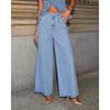 Fashion Denim Suit2025 New Women American Solid Loose Fashion Denim Suit Wide Leg Pants