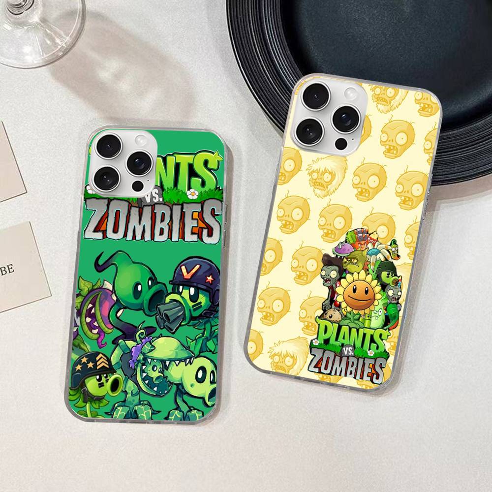 Plants Vs Game Z-Zombies Phone Case For IPhone 11 12 13 14 15 16 17 Plus Pro Max Satin Laser Glossy Cover