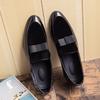 Scarpe in Pelle Sociali Yuppie Uomo Classiche Scarpe Eleganti da Matrimonio Uomo Scarpe Formali con Fiocco da Uomo Mocassini Slip-On Uomo