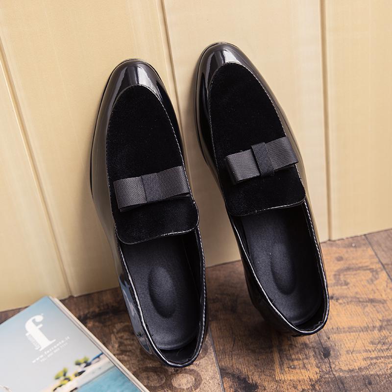 Scarpe in Pelle Sociali Yuppie Uomo Classiche Scarpe Eleganti da Matrimonio Uomo Scarpe Formali con Fiocco da Uomo Mocassini Slip-On Uomo