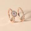 Elegant Diamond Crystal Zircon Ring Duo