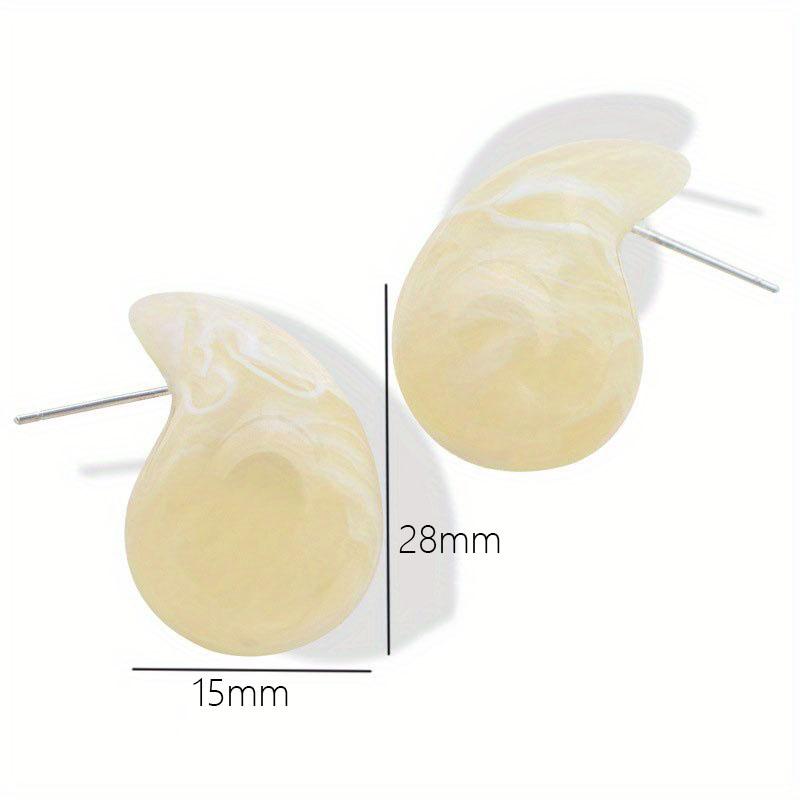 1 pairs Water Drops Resin Earrings Cute Amber Pink Chubby Jewelry Acrylic Waterdrop Earrings for Women Chunky Teardrop Earrings