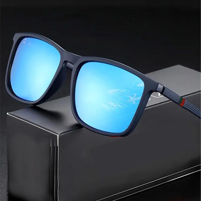 Luxury Men Sunglasses Vintage Square TR90 Frame Ultra Light UV400 Eyewear For Driving Fishing Fashion