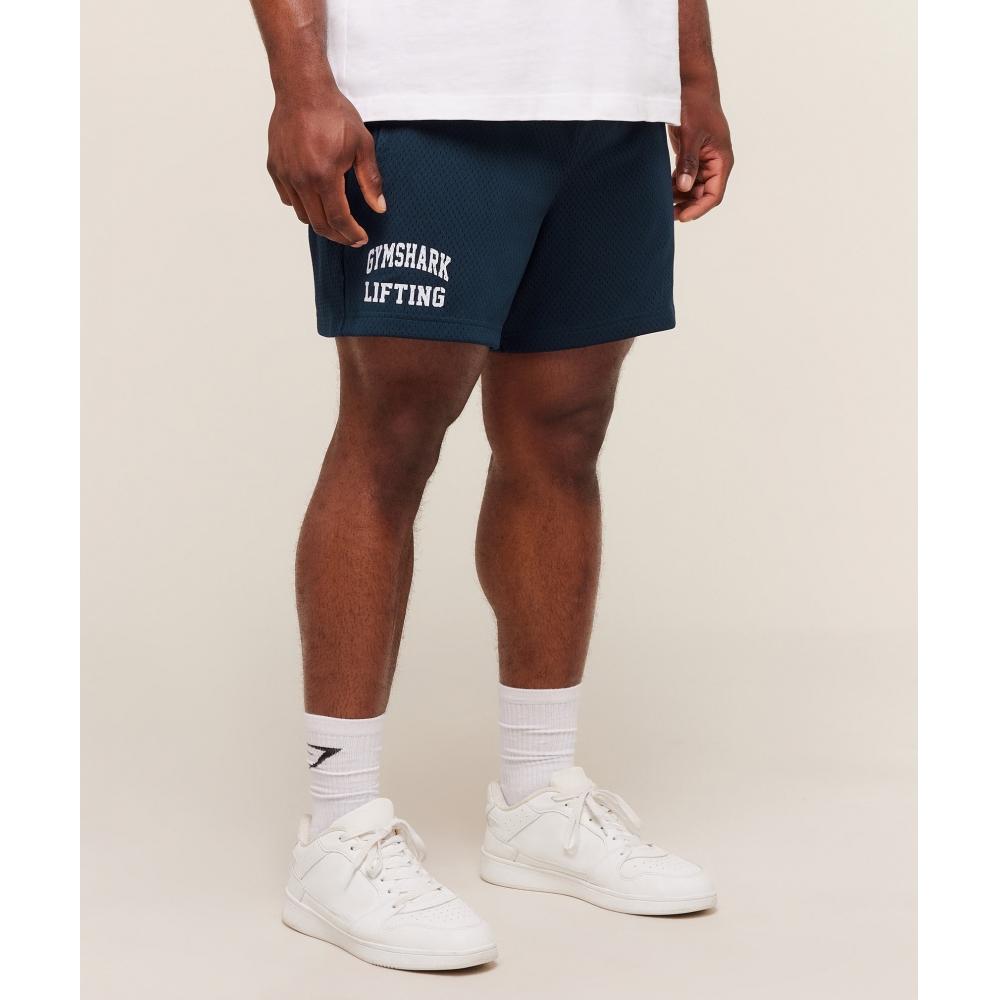 Gymshark Lifting Mesh 5 Shorts Navy A4b7v Ub9p