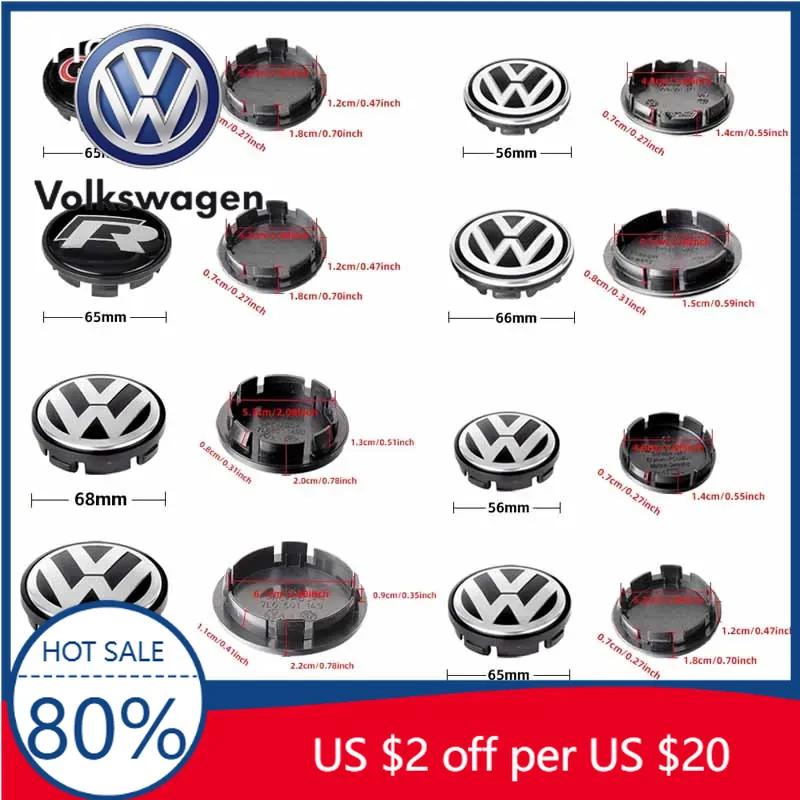 2026 Hot For VOLKSWAGEN VW 4pcs 55mm 65mm Car Wheel Center Cap Hubs Covers Huncaps Accessory For Volkswagen VW GTI Golf Jetta Po