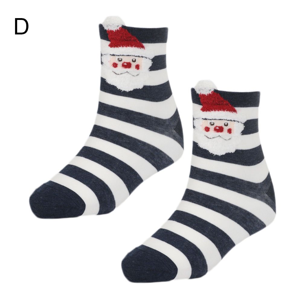 Women Santa Claus Elk Bear Cartoon Stockings Colorful Cotton Xmas Gift Christmas Animals Socks